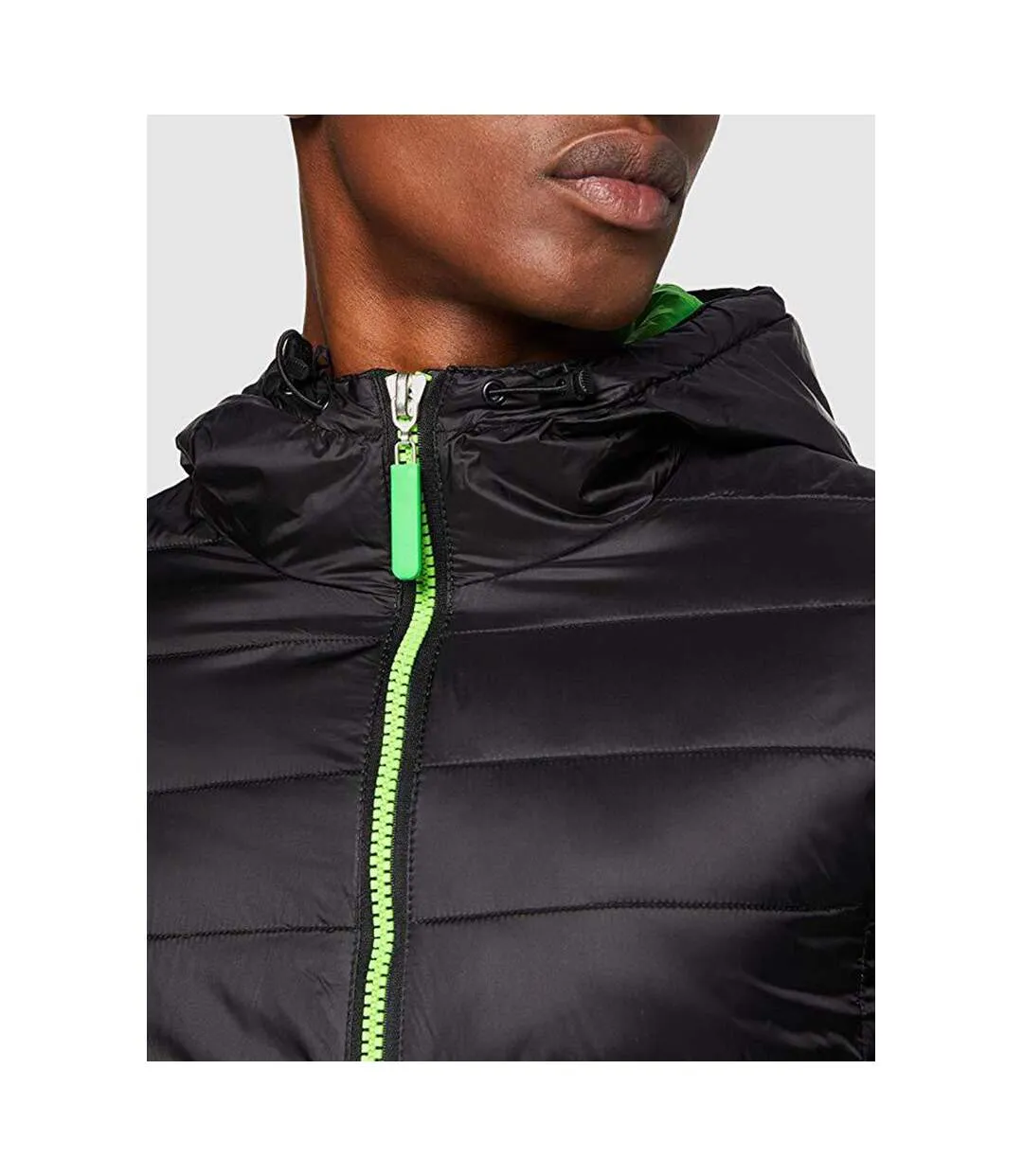 Urban snowbird veste rembourrée à capuche homme noir/vert citron Result