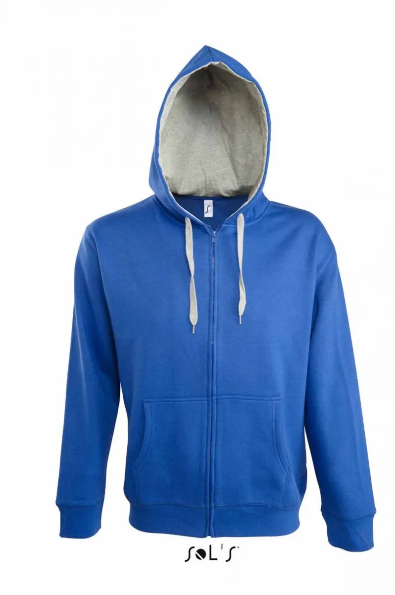 Veste doublée zippée à capuche - homme-  46900 - bleu roi 