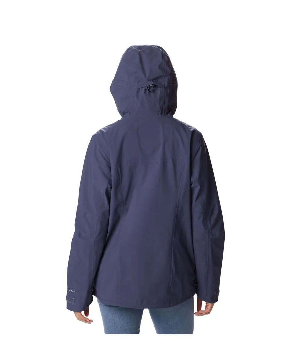 Veste impermeable à capuche manches longues Femme OMNI-TECH AMPLI-DRY SHELL Bleu