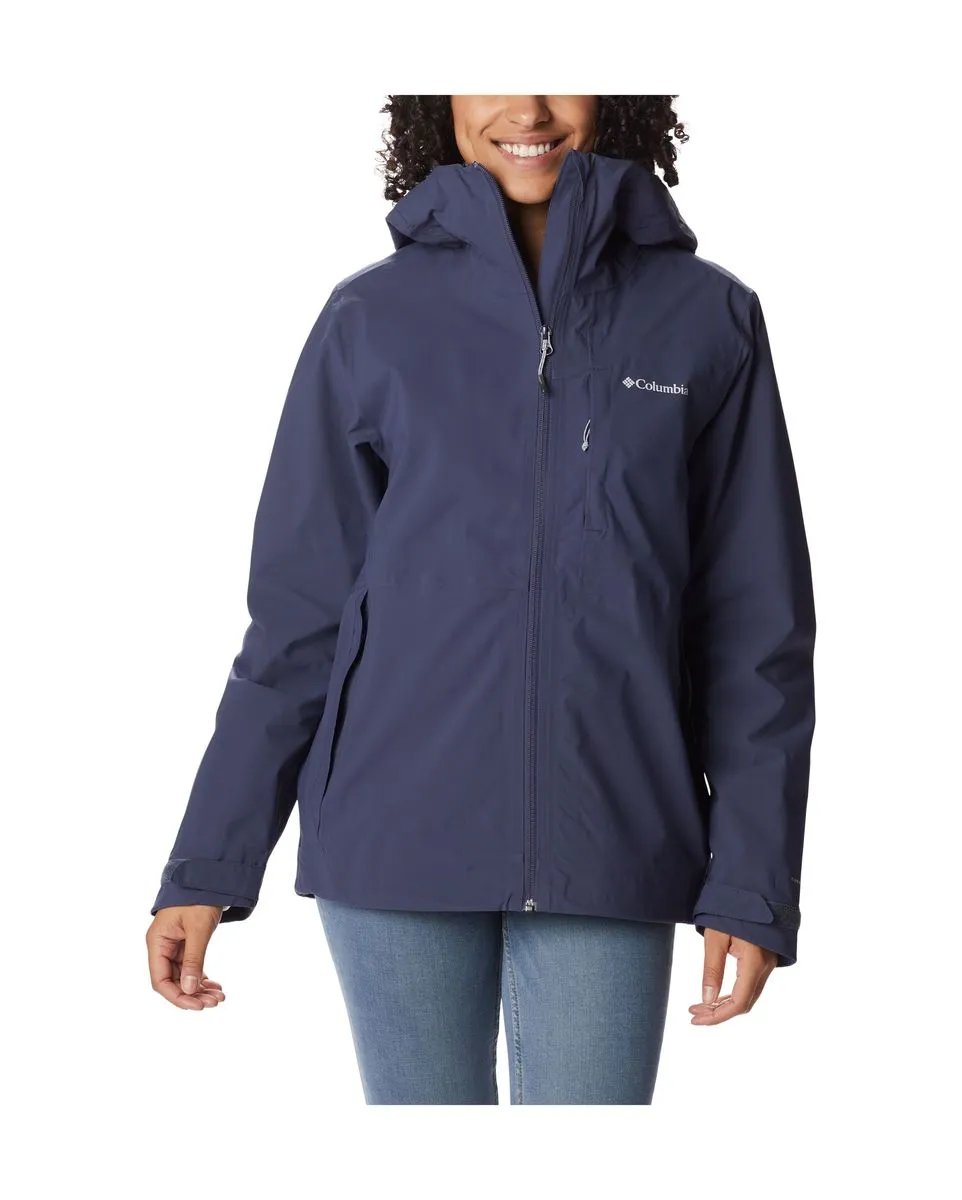 Veste impermeable à capuche manches longues Femme OMNI-TECH AMPLI-DRY SHELL Bleu