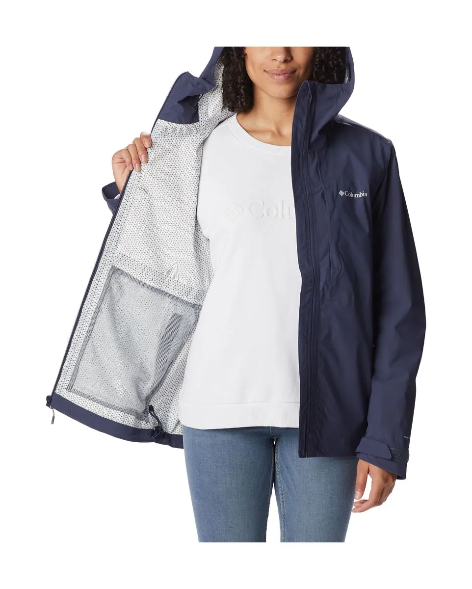 Veste impermeable à capuche manches longues Femme OMNI-TECH AMPLI-DRY SHELL Bleu