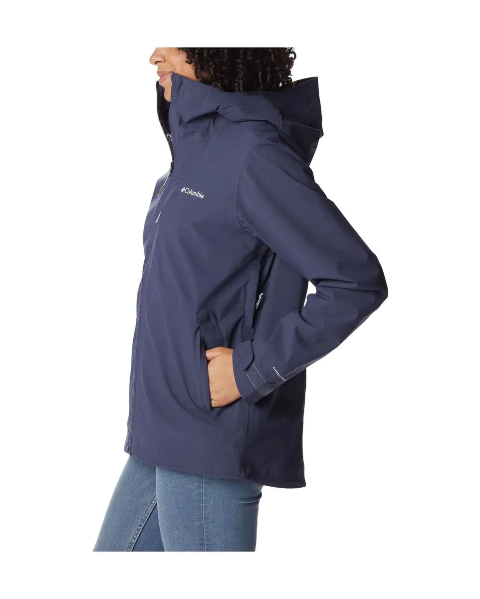 Veste impermeable à capuche manches longues Femme OMNI-TECH AMPLI-DRY SHELL Bleu