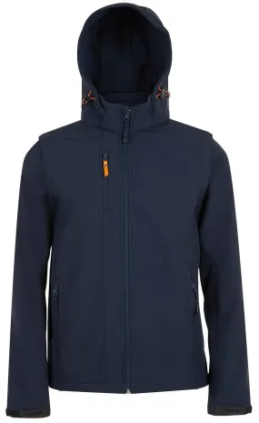 Veste softshell à capuche - manches amovibles - 01647 - bleu marine 