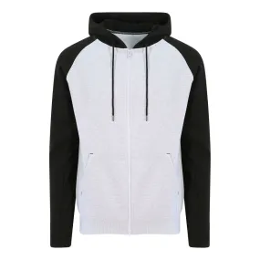 Veste zippée à capuche baseball homme - JH063 - gris clair et noir 