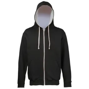 Veste zippée à capuche unisexe - JH053 - noir et gris clair 