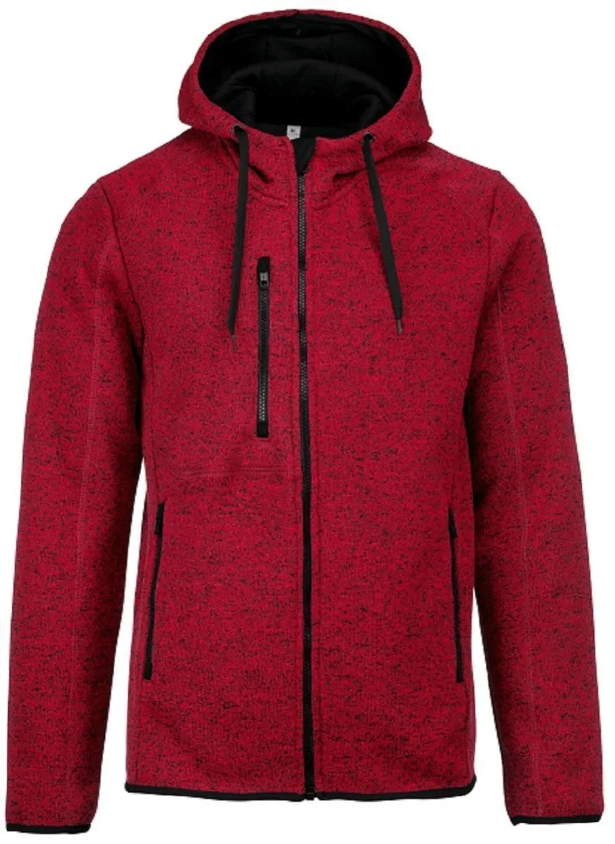 Veste à capuche chinée - Homme - PA365 - rouge mélange 