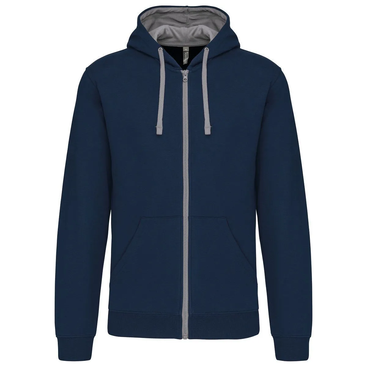 Veste à capuche contrastée - Homme - K466 - bleu marine et gris 