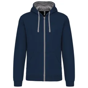 Veste à capuche contrastée - Homme - K466 - bleu marine et gris 