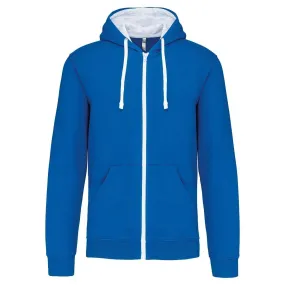 Veste à capuche contrastée - Homme - K466 - bleu roi et blanc 