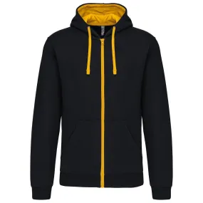 Veste à capuche contrastée - Homme - K466 - noir et jaune 